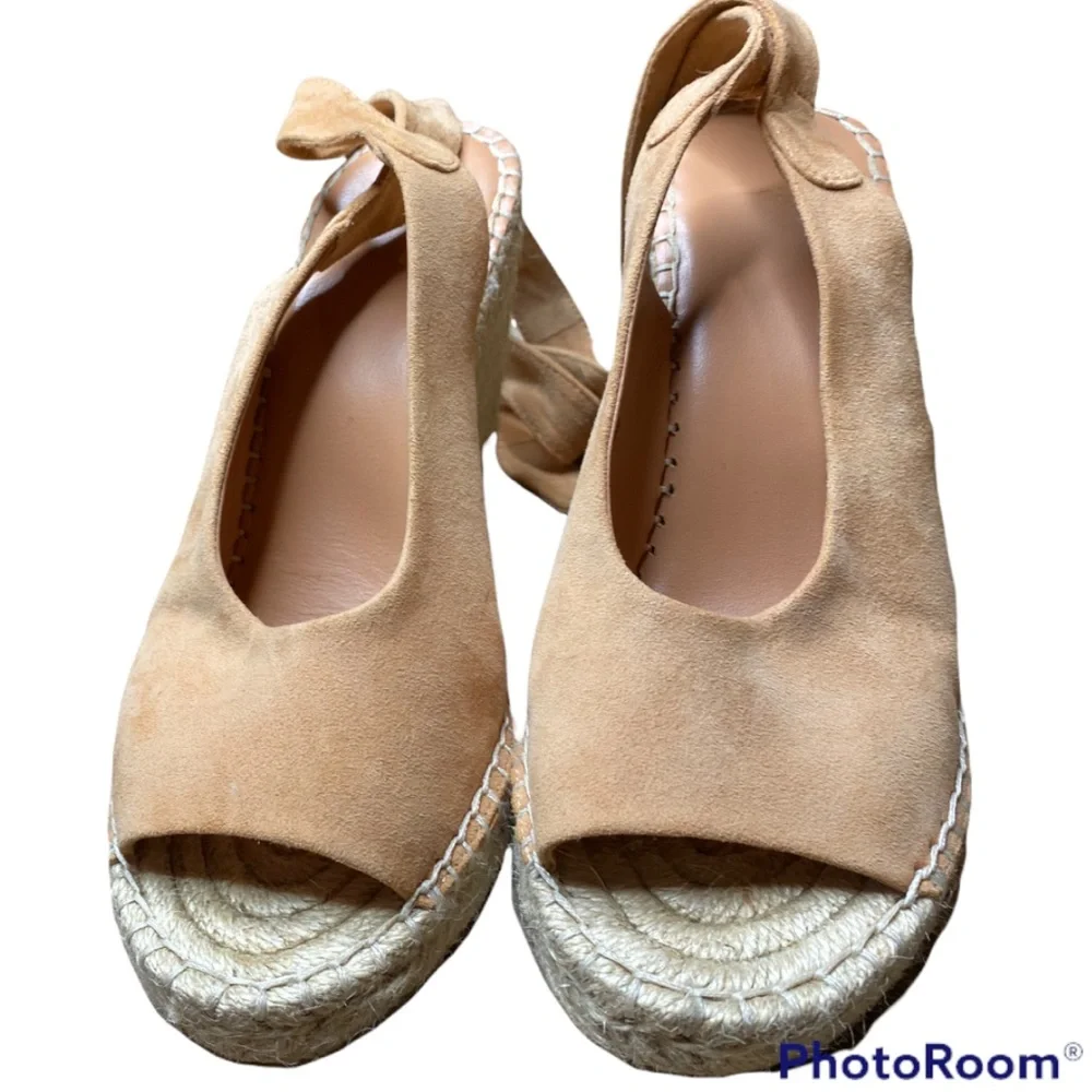 Joie Kael Suede Espadrille Wedges Size 37.5/6